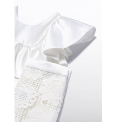 Conjunto pantalón culotte guipur niña-Abel & Lula
