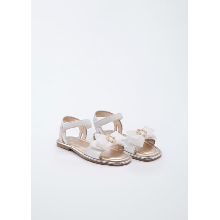 Sandalia piel lazada tul niña-Abel & Lula