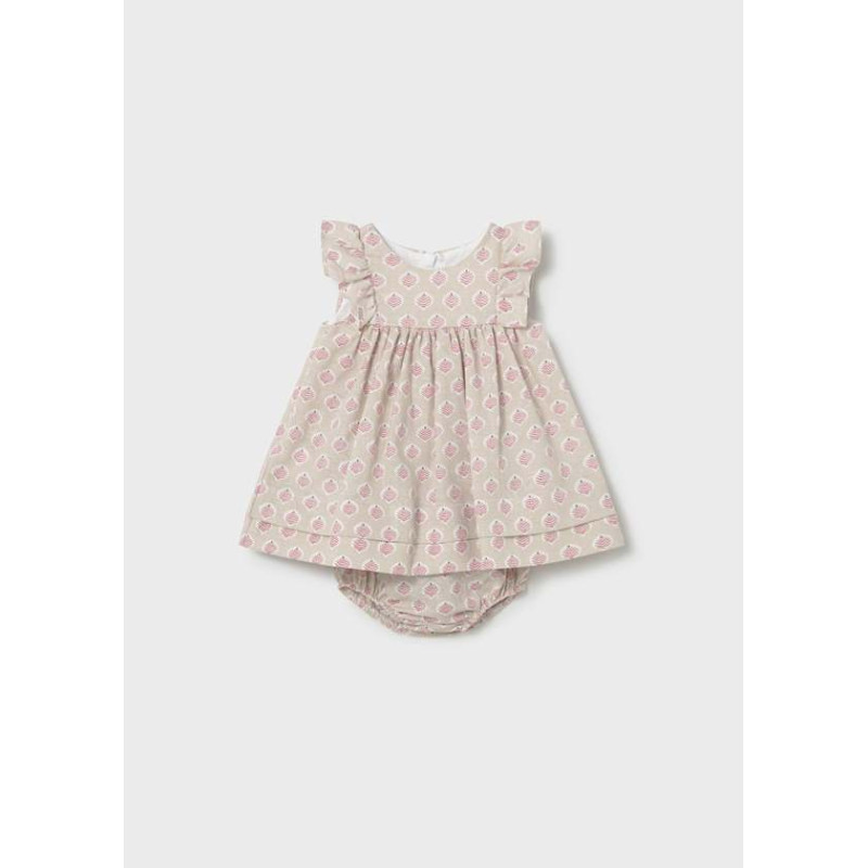 Vestido rizo con cubrepañal recién nacida TERRACOTA-Mayoral