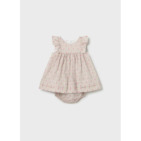 Vestido rizo con cubrepañal recién nacida TERRACOTA-Mayoral