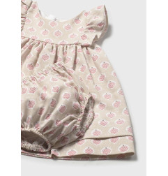 Vestido rizo con cubrepañal recién nacida TERRACOTA-Mayoral