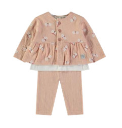 Conjunto tres piezas bambula bebé niña-Babybol