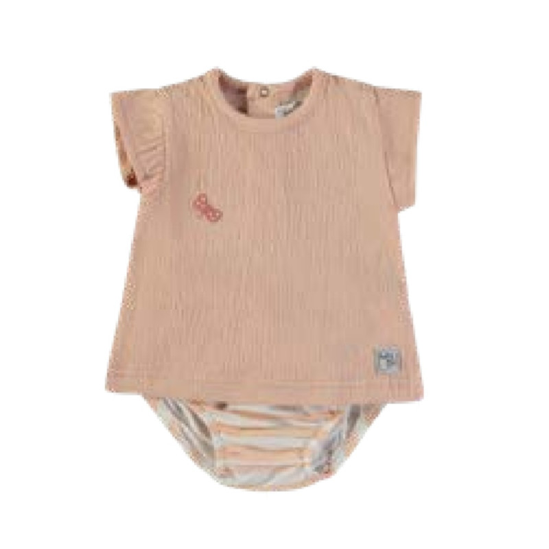 Conjunto 2 piezas Bambula y Algodón bebé niña-Babybol