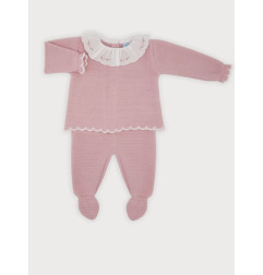 Conjunto Polaina cuello bordado-Sardón