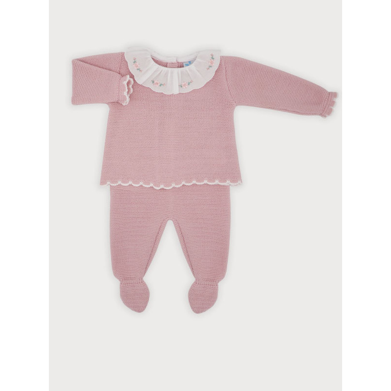 Conjunto Polaina cuello bordado-Sardón