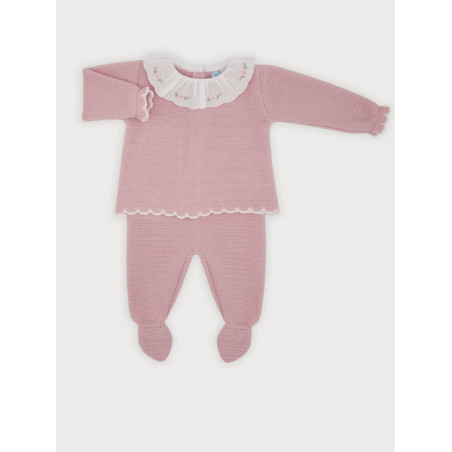 Conjunto Polaina cuello bordado-Sardón