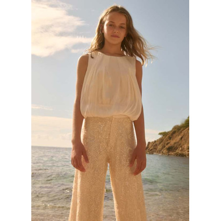 Conjunto pantalón lentejuelas niña-Abel & Lula