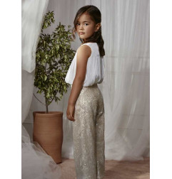Conjunto pantalón lentejuelas niña-Abel & Lula