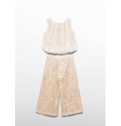 Conjunto pantalón lentejuelas niña-Abel & Lula