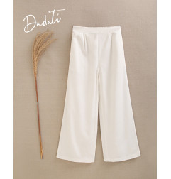Pantalon de chica lino blanco-Dadati