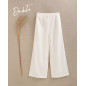 Pantalon de chica lino blanco-Dadati