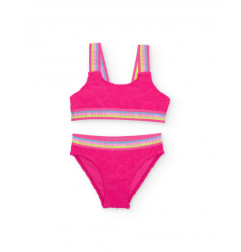 Bikini de niña de punto con relieve floral-Tuc Tuc