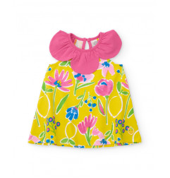 Vestido de niña de punto y cuello pétalo-Tuc Tuc