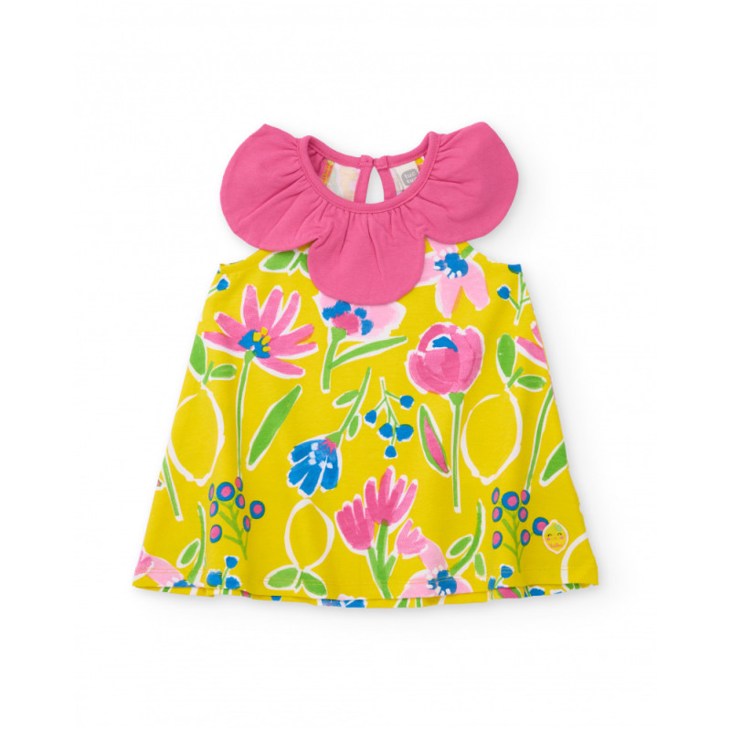 Vestido de niña de punto y cuello pétalo-Tuc Tuc