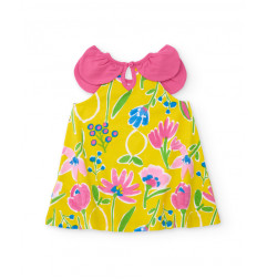 Vestido de niña de punto y cuello pétalo-Tuc Tuc