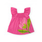 Vestido de niña de plana con cuerpo fruncido-Tuc Tuc