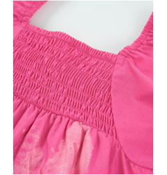 Vestido de niña de plana con cuerpo fruncido-Tuc Tuc