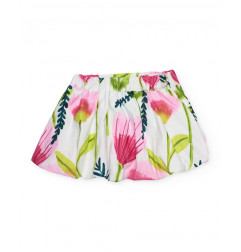 Falda de niña de plana con diseño floral-Tuc Tuc