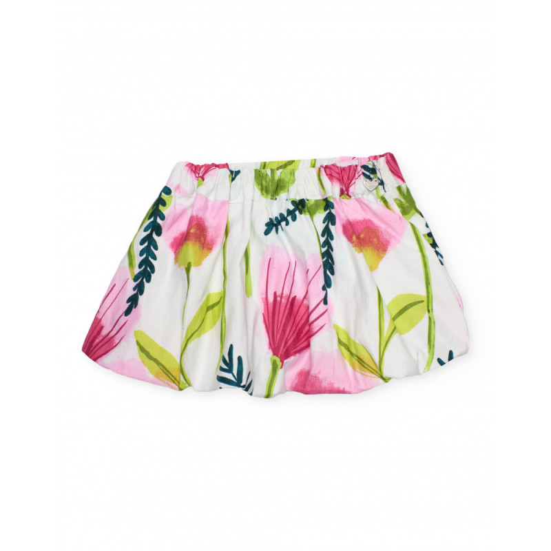 Falda de niña de plana con diseño floral-Tuc Tuc