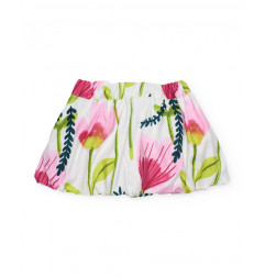 Falda de niña de plana con diseño floral-Tuc Tuc