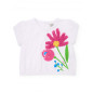 Camiseta de niña de punto y flor en relieve-Tuc Tuc