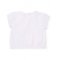Camiseta de niña de punto y flor en relieve-Tuc Tuc