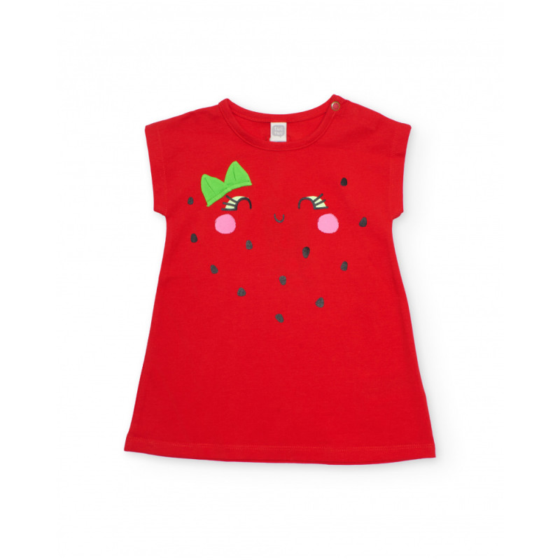 Vestido de niña de punto con detalles bordados-Tuc Tuc