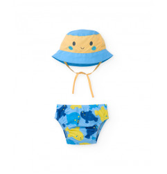 Bañador de recién nacido de plana y diseño de carita sonriente-Tuc Tuc