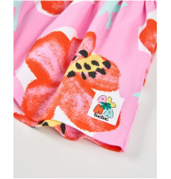 Vestido de niña de punto y estampado de flores grandes-Tuc Tuc