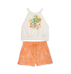 Conjunto de niña de punto con estampado tropical-Tuc Tuc