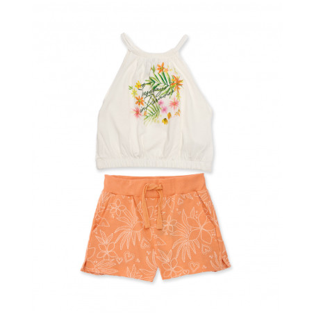 Conjunto de niña de punto con estampado tropical-Tuc Tuc