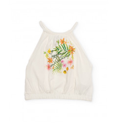 Conjunto de niña de punto con estampado tropical-Tuc Tuc