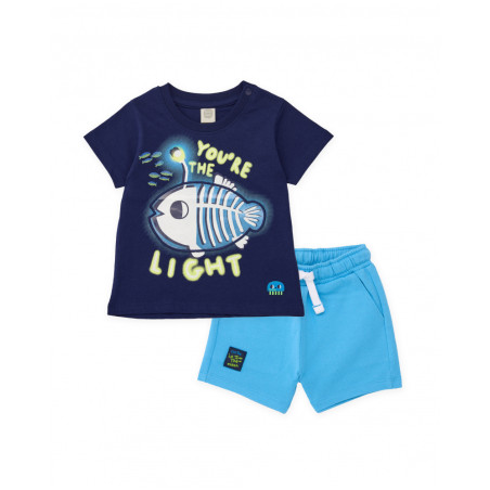 Conjunto de niño de punto con diseño pez luminoso-Tuc Tuc
