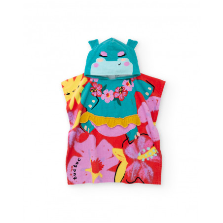 Toalla poncho de niña de punto con capucha-Tuc Tuc