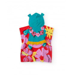 Toalla poncho de niña de punto con capucha-Tuc Tuc