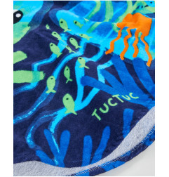 Toalla poncho de niño de punto con detalles bordados-Tuc Tuc