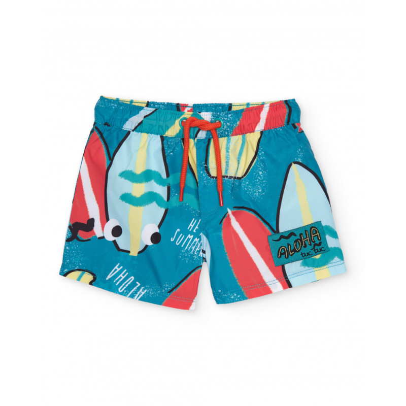 Bañador de niño de plana y estampado tablas de surf-Tuc Tuc