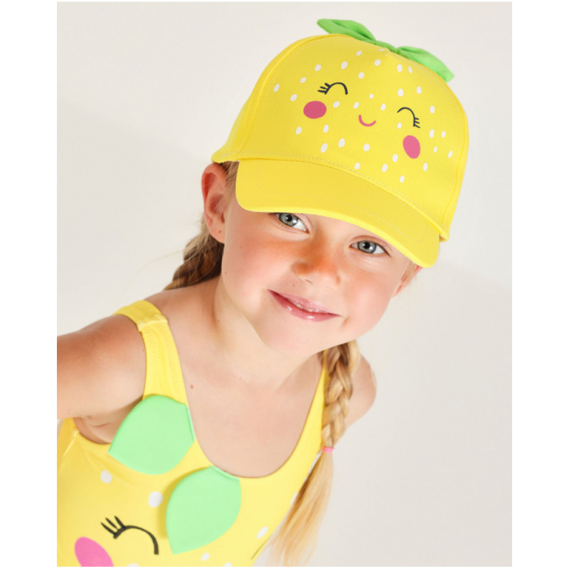 Gorra de niña de plana con hojas decorativas-Tuc Tuc