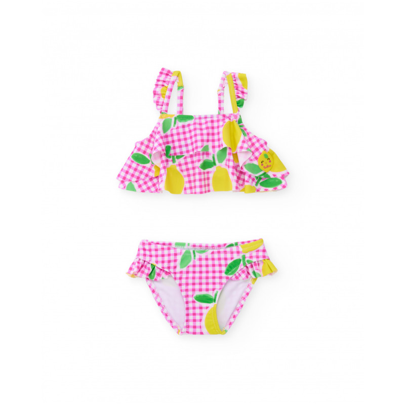 Bikini de niña de punto en fondo vichy-Tuc Tuc