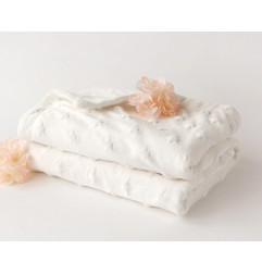 Mantita para bebés blanca con estrellas en relieve-Kiokids