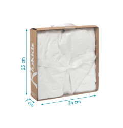 Mantita para bebés blanca con estrellas en relieve-Kiokids