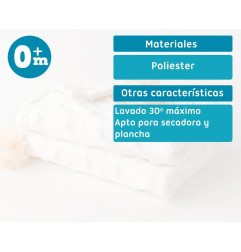 Mantita para bebés blanca con estrellas en relieve-Kiokids