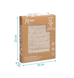 Manta beige de bambú-Kiokids