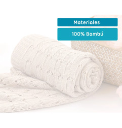 Manta beige de bambú-Kiokids