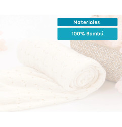Manta de bambú blanco crudo-Kiokids