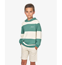 SUDADERA CAPUCHA RAYAS BEIG y VERDE-Spagnolo
