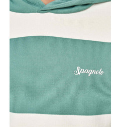 SUDADERA CAPUCHA RAYAS BEIG y VERDE-Spagnolo