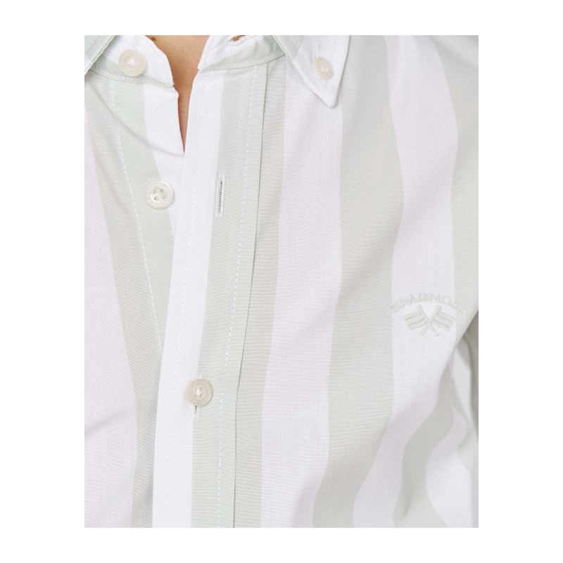 CAMISA POPELIN LISTA BLANCO y VERDE-Spagnolo