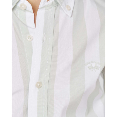 CAMISA POPELIN LISTA BLANCO y VERDE-Spagnolo