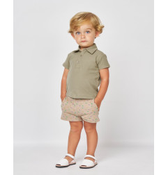 CONJUNTO POLO BERMUDA VERDE Y BEIG-Spagnolo